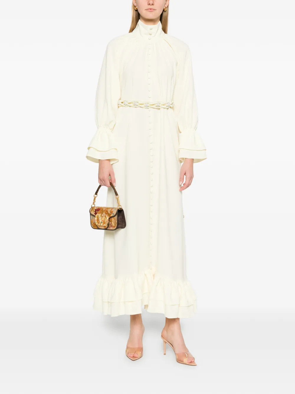 Reem Al Dhaheri robe mi-longue ceinturée à volants | Robes de jour | Image 2