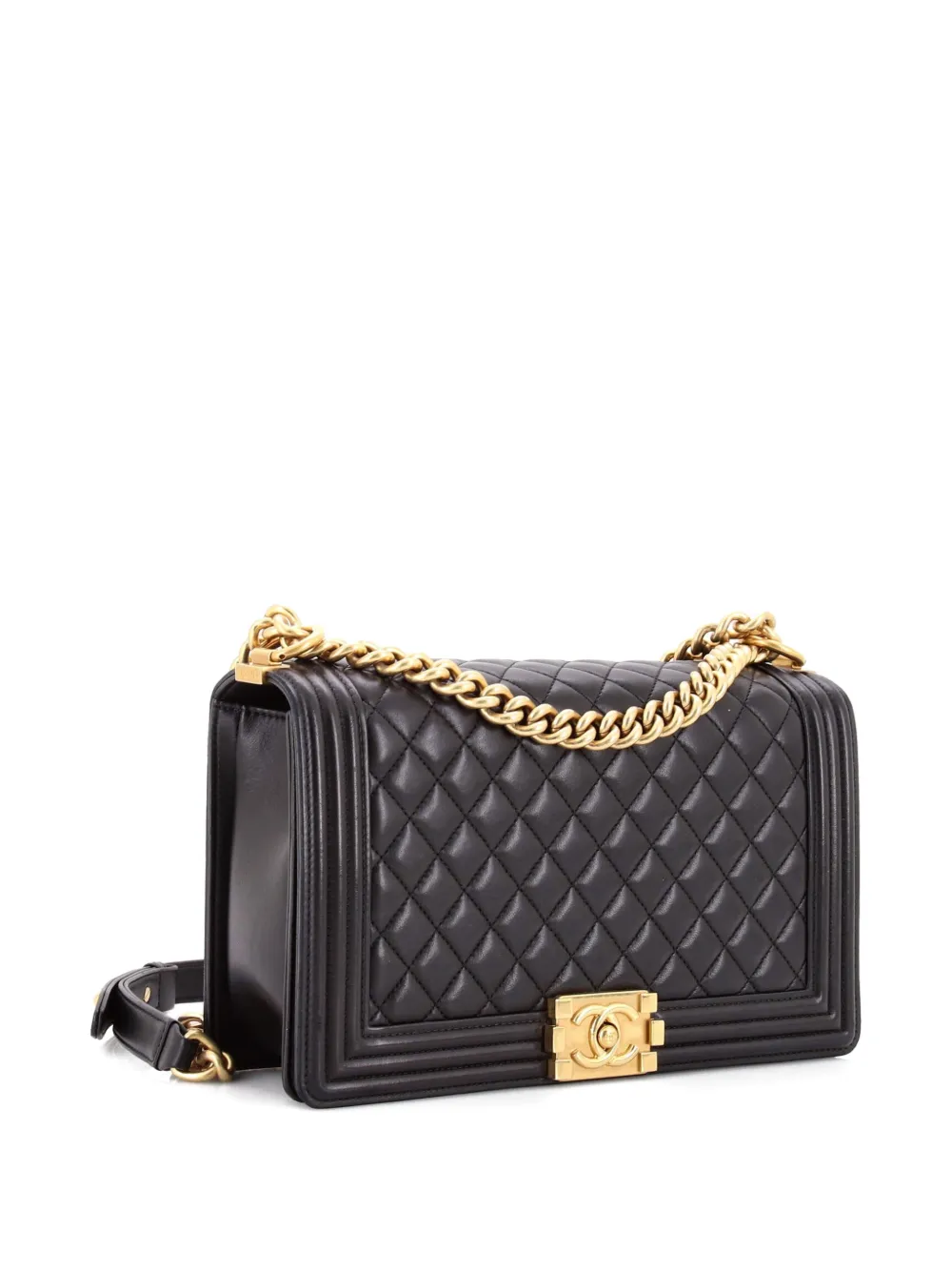 CHANEL Pre-Owned Boy Flap Bag Quilted Lambskin New Medium shoulder bag - Nero