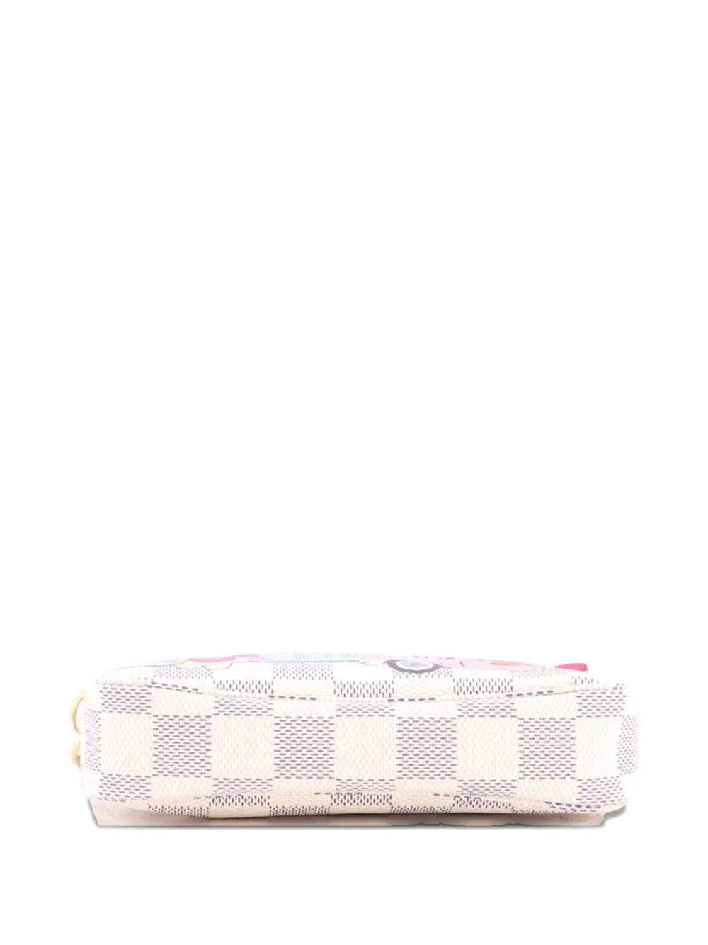 Pre-owned Louis Vuitton Pochette Accessoires Limited Edition Vivienne Xmas Damier Mini Clutch Bag In Pink