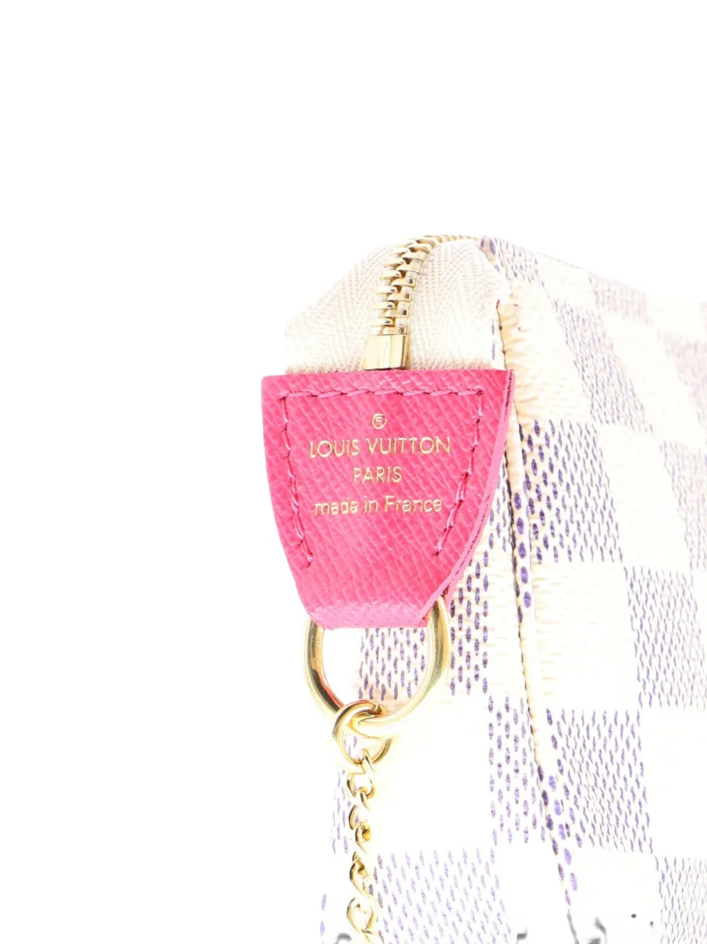 Pre-owned Louis Vuitton Pochette Accessoires Limited Edition Vivienne Xmas Damier Mini Clutch Bag In Pink