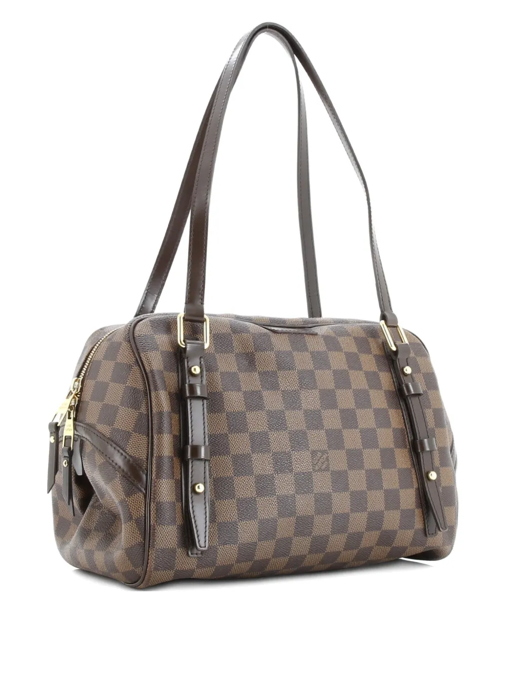 Pre-owned Louis Vuitton Rivington Damier Gm Satchel In Brown