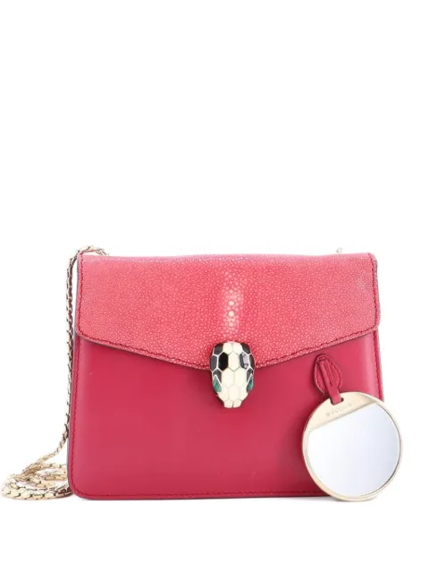 Bvlgari Pre-Owned Serpenti Forever Square Leather and Stingray Small shoulder bag