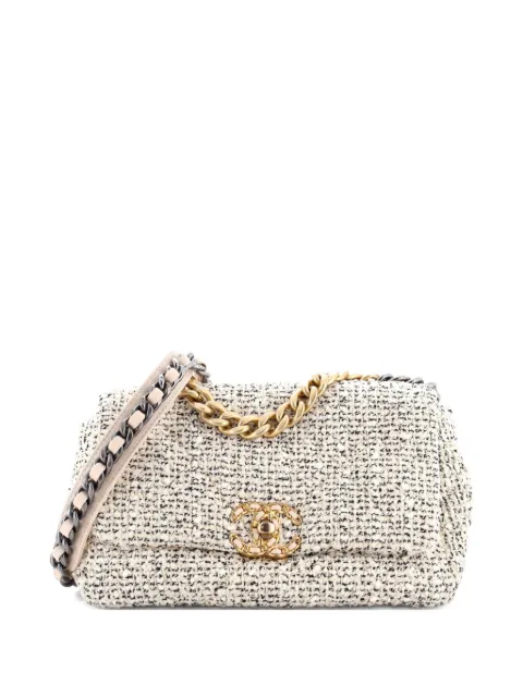 CHANEL Pre-Owned 19 Flap Bag Quilted Tweed Medium crossbody bag