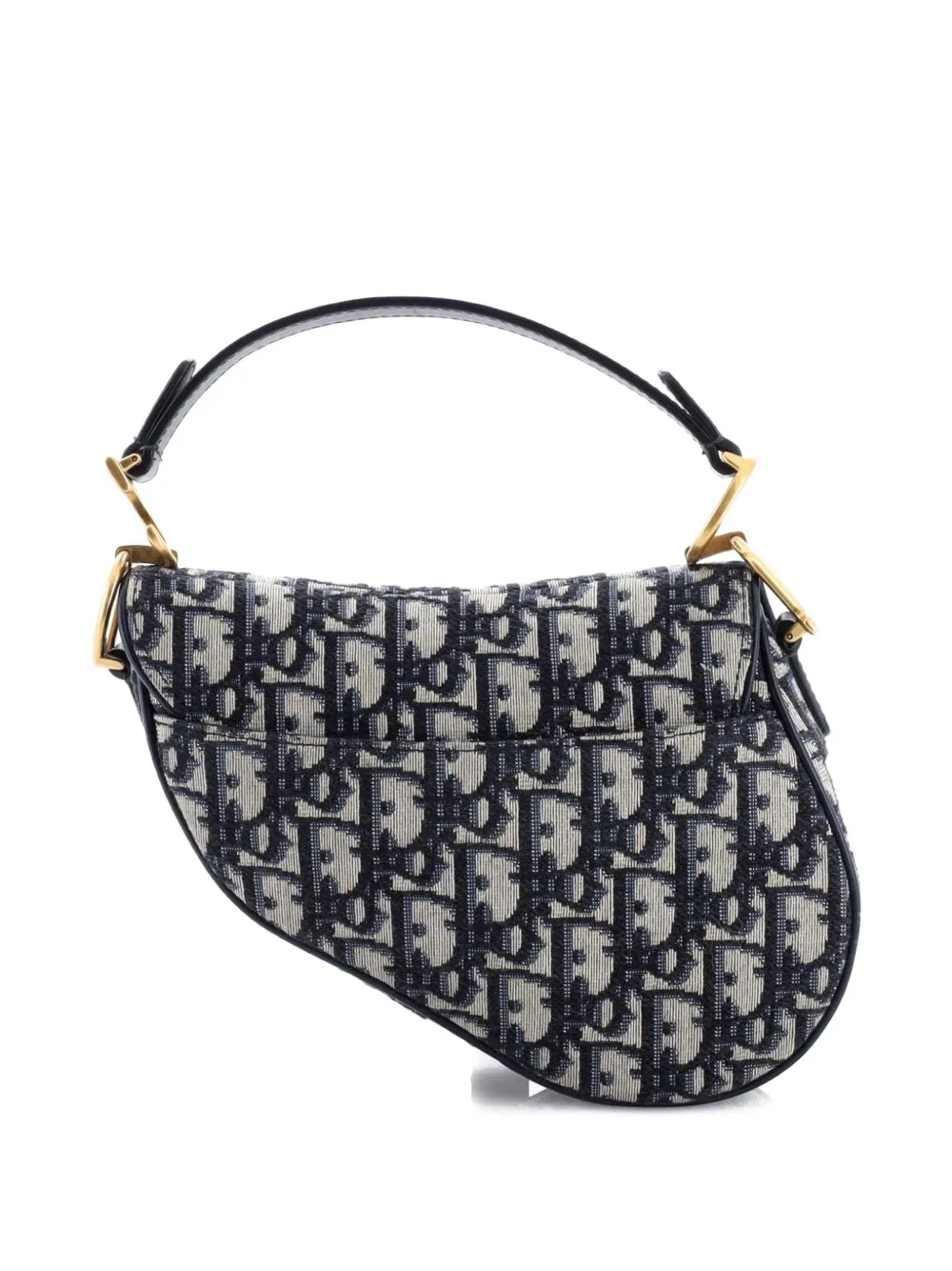 Pre-owned Dior Saddle Handbag Oblique Canvas Mini Shoulder Bag In Blue