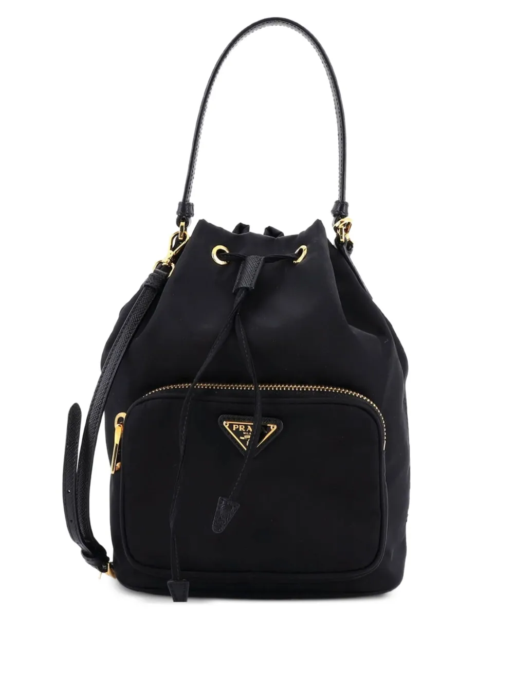 Prada Pre-Owned Duet Drawstring Tessuto Small bucket bag - Nero