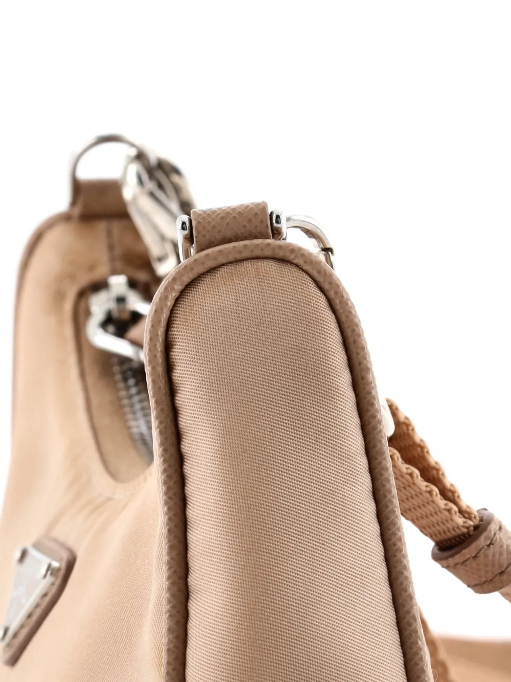 PRADA Pre-owned Re-edition Shoulder Bag Tessuto Mini Hobo Bag In Neutral