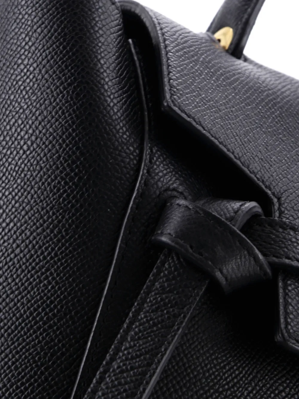 CELINE Pre-owned Belt Bag Textured Leather Micro Satchel In Black