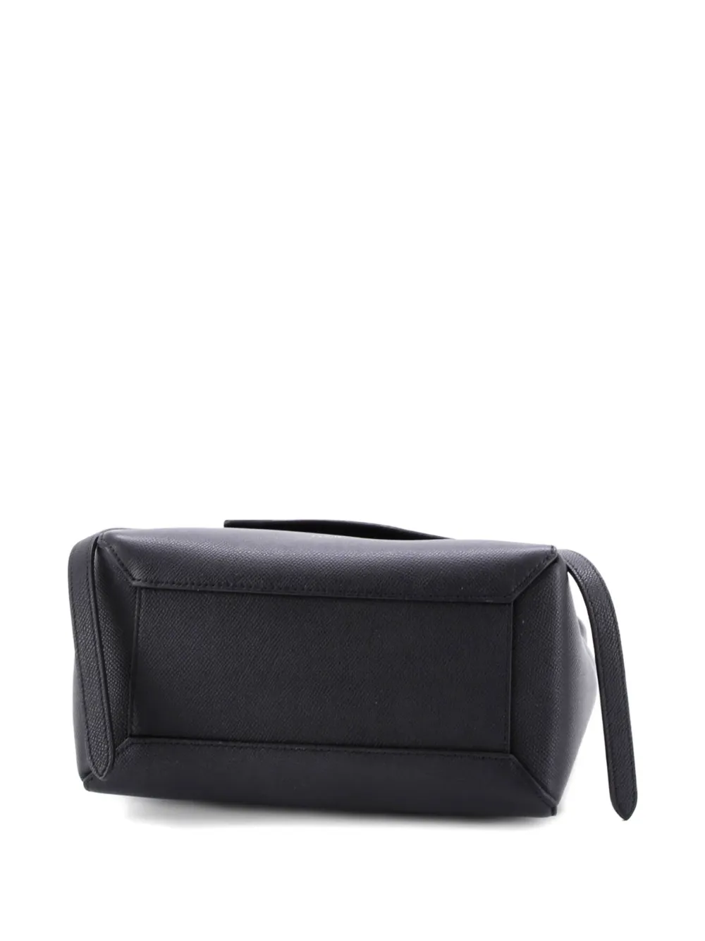 CELINE Pre-owned Belt Bag Textured Leather Micro Satchel In Black