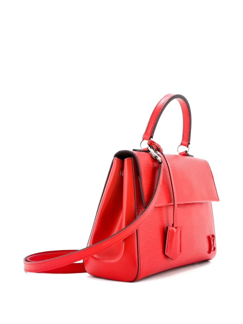 Pre-owned Louis Vuitton Cluny Top Handle Bag Epi Leather Bb Satchel In Red