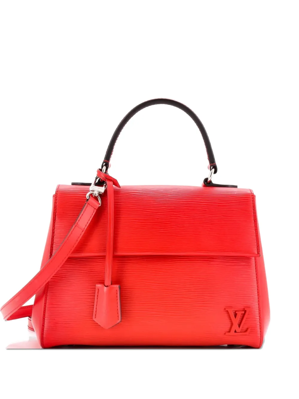 Pre-owned Louis Vuitton Cluny Top Handle Bag Epi Leather Bb Satchel In Red