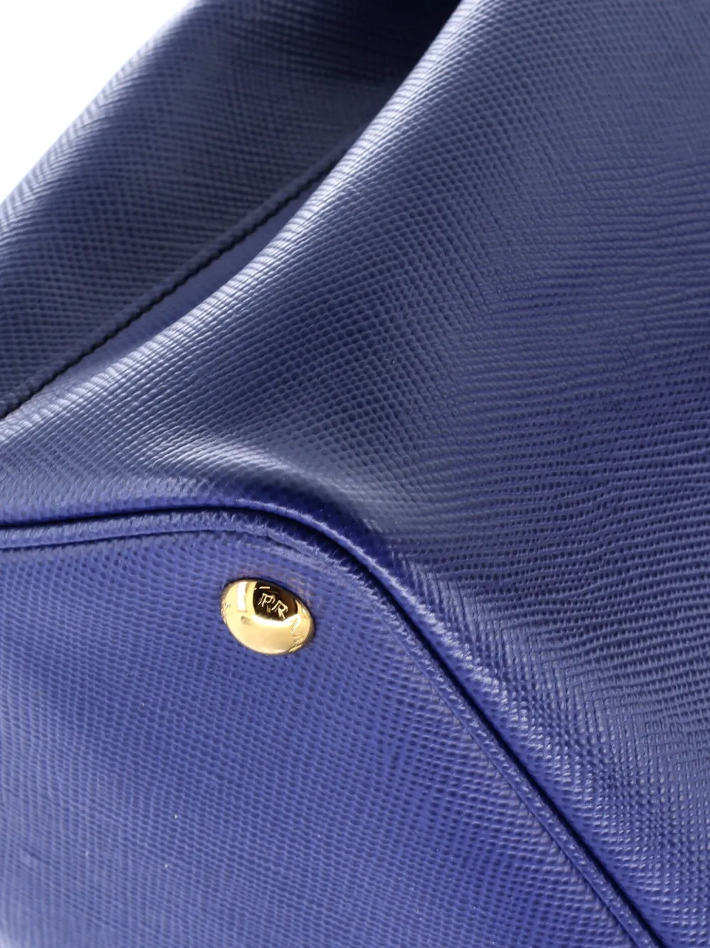 PRADA Pre-owned Cuir Double Saffiano Leather Medium Tote Bag In Blue