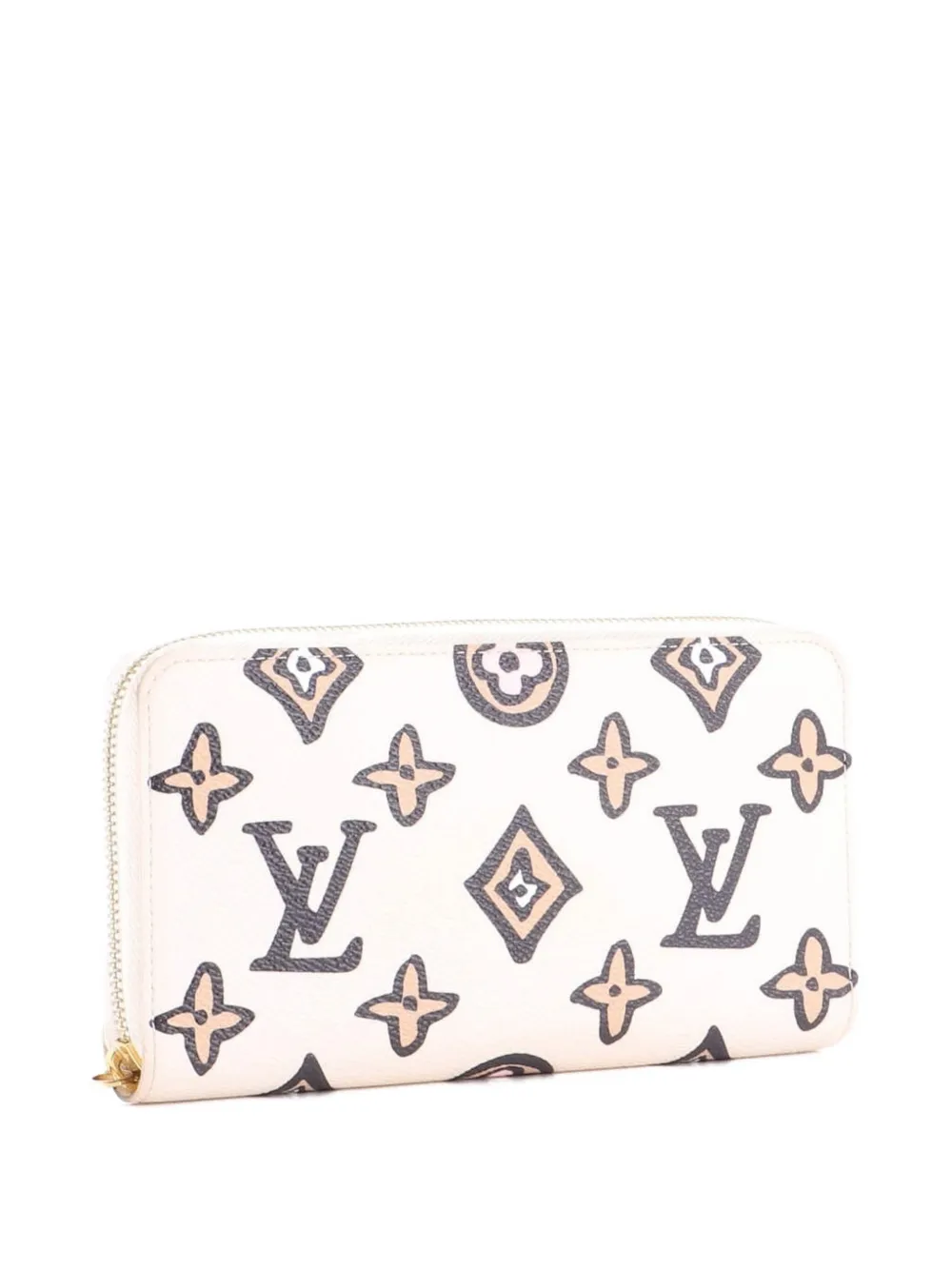 Pre-owned Louis Vuitton Zippy Wallet Wild At Heart Monogram Giant Small Wallets In Neutral