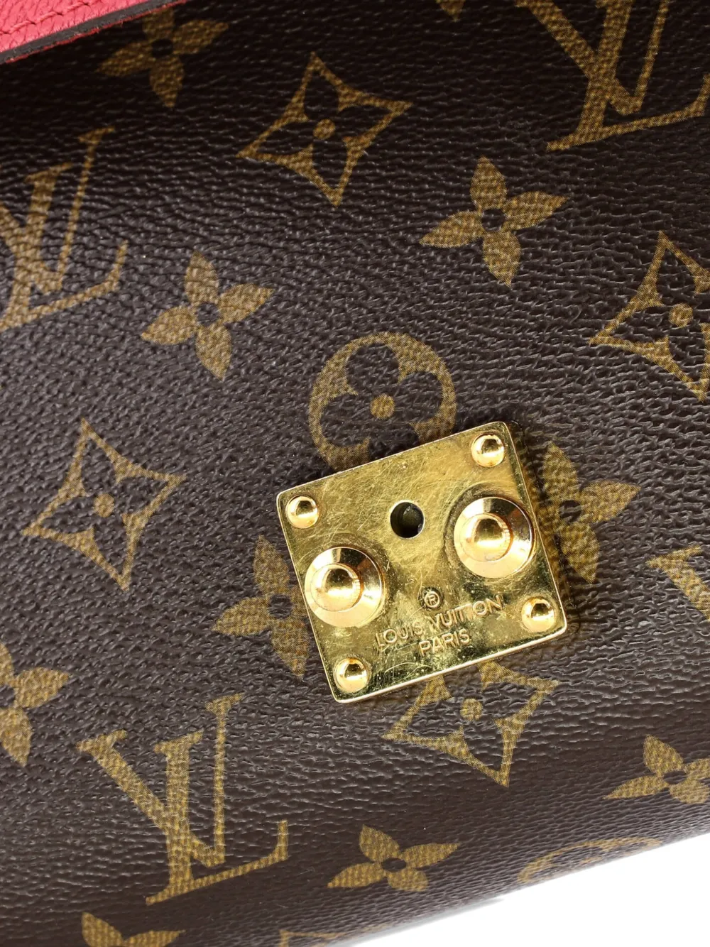 Pre-owned Louis Vuitton Pallas Chain Monogram Canvas And Calfskin Shoulder Bag In Brown