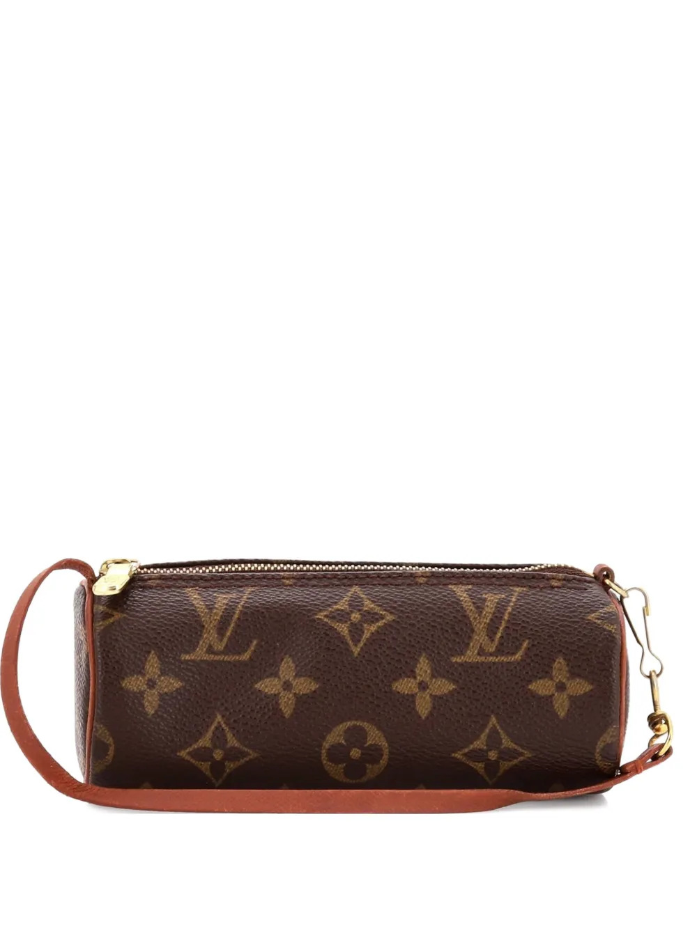 Pre-owned Louis Vuitton Papillon Pochette Monogram Canvas Mini Clutch Bag In Brown