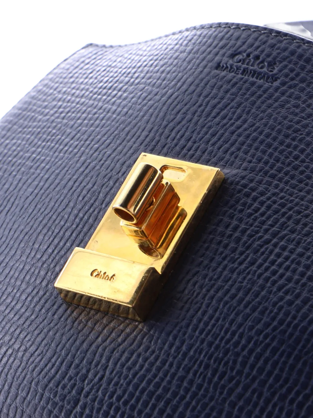 Pre-owned Chloé Drew Leather Mini Crossbody Bag In Blue