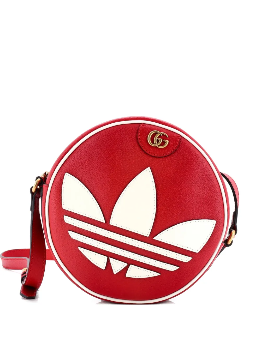 Gucci Pre-Owned x adidas Ophidia Round Leather Small crossbody bag – Red