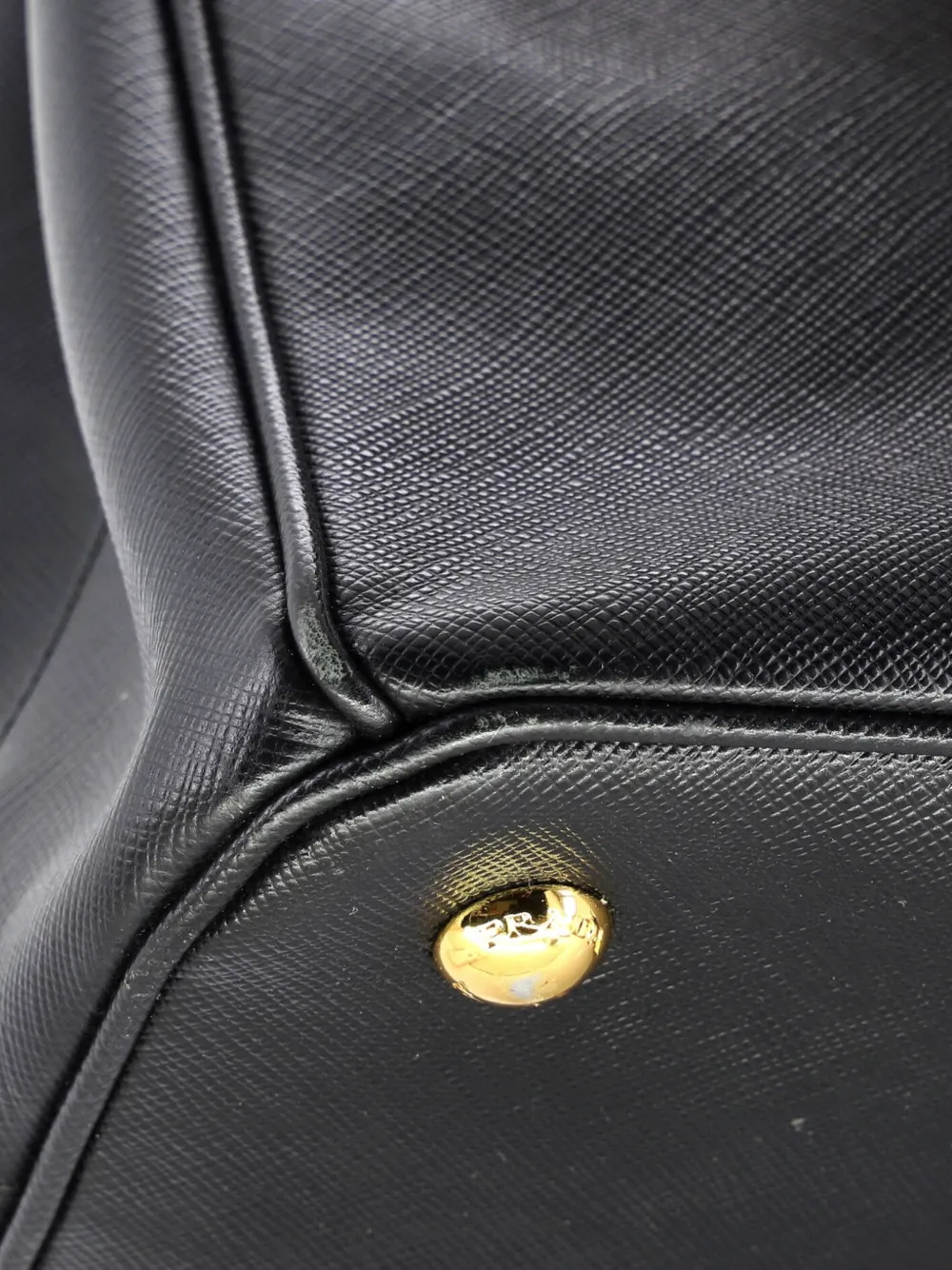 PRADA Pre-owned Gardener's Saffiano Leather Medium Tote Bag In Black