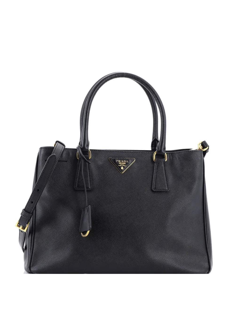 Click to view more detailed imagery on our partner's website Pre-owned Prada Gardener's Saffiano Leather Medium Tote Bag In Black