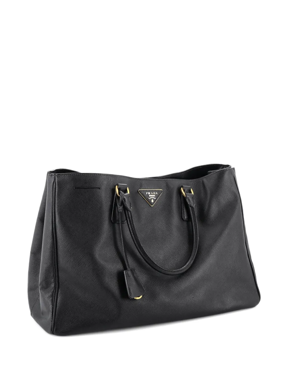 PRADA Pre-owned Lux Open Saffiano Leather Medium Tote Bag In Black