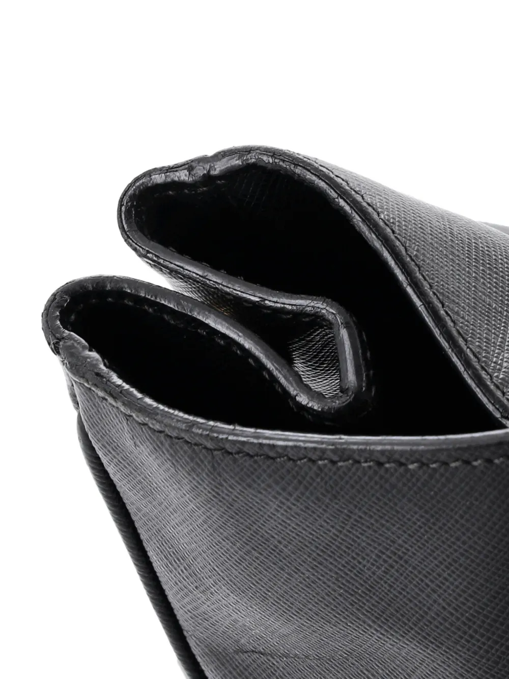 PRADA Pre-owned Lux Open Saffiano Leather Medium Tote Bag In Black