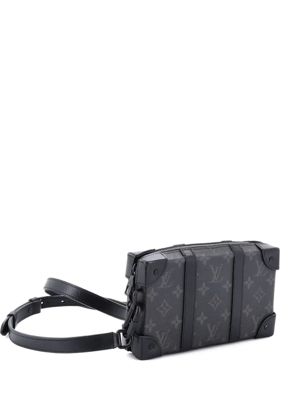 Pre-owned Louis Vuitton Soft Trunk Wallet Monogram Eclipse Canvas Clutch Bag In Black