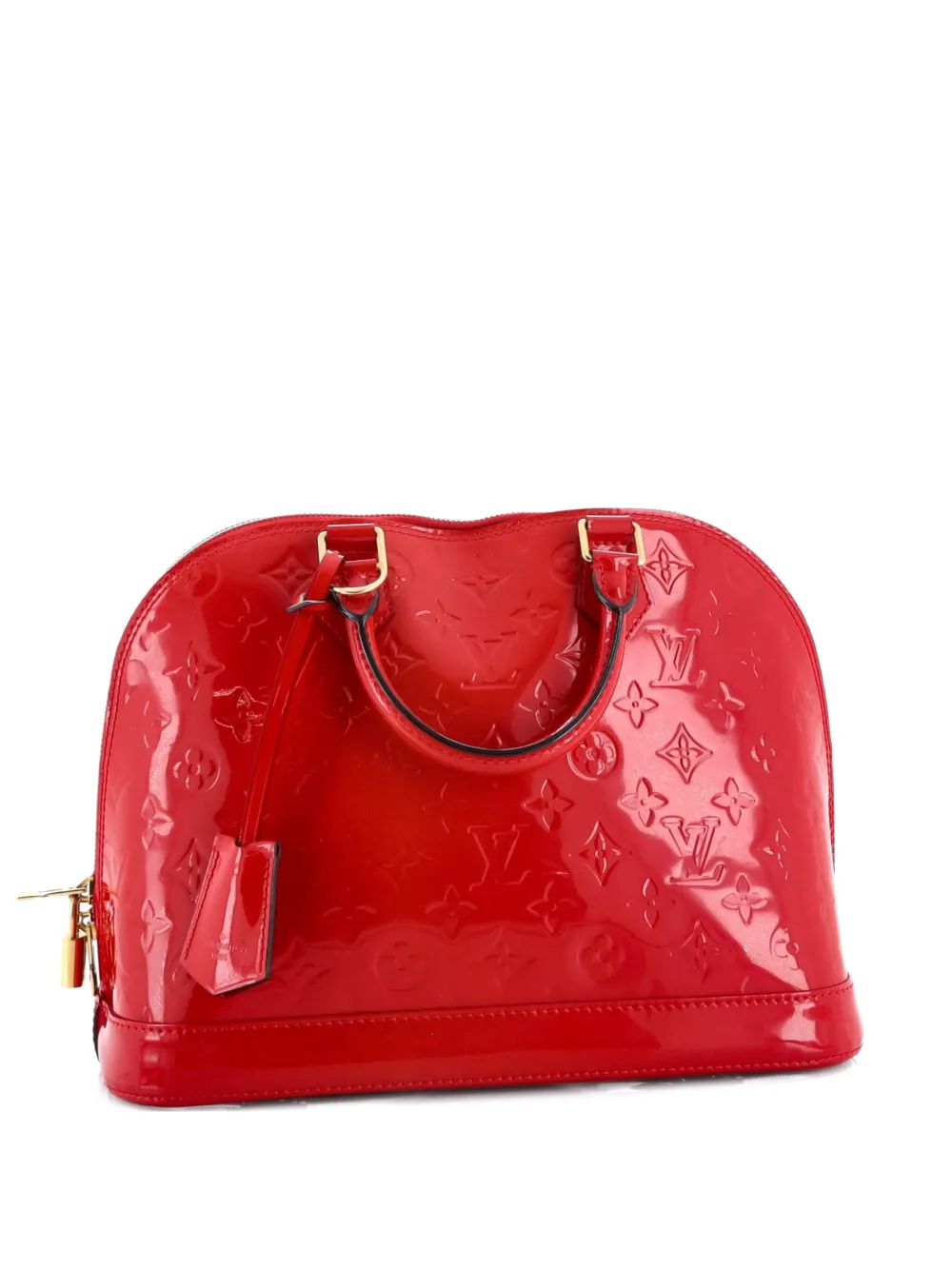 Click to view more detailed imagery on our partner's website Pre-owned Louis Vuitton Alma Handbag Monogram Vernis Pm Satchel In Red