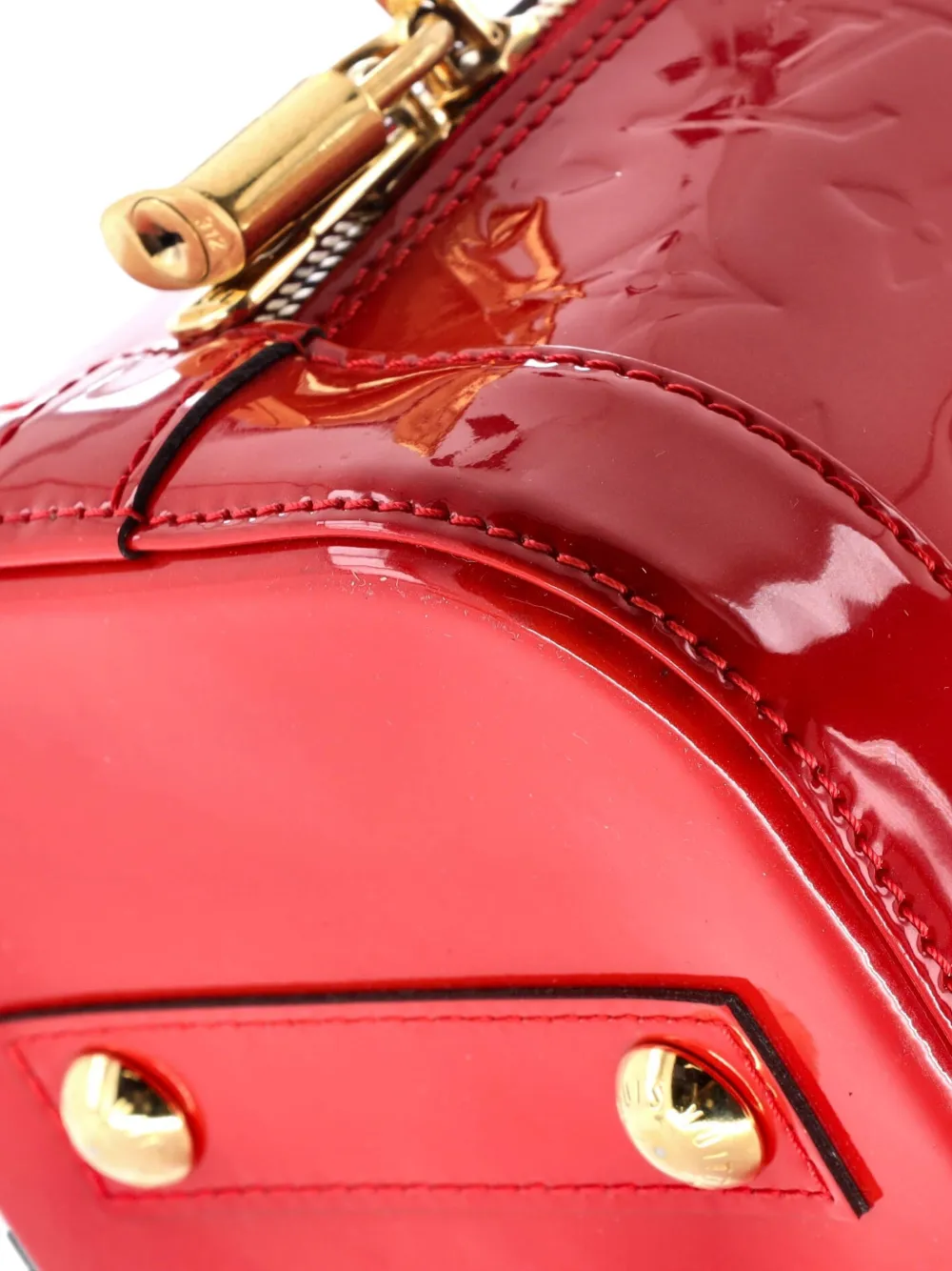 LOUIS VUITTON Pre-owned Alma Handbag Monogram Vernis Pm Satchel In Red