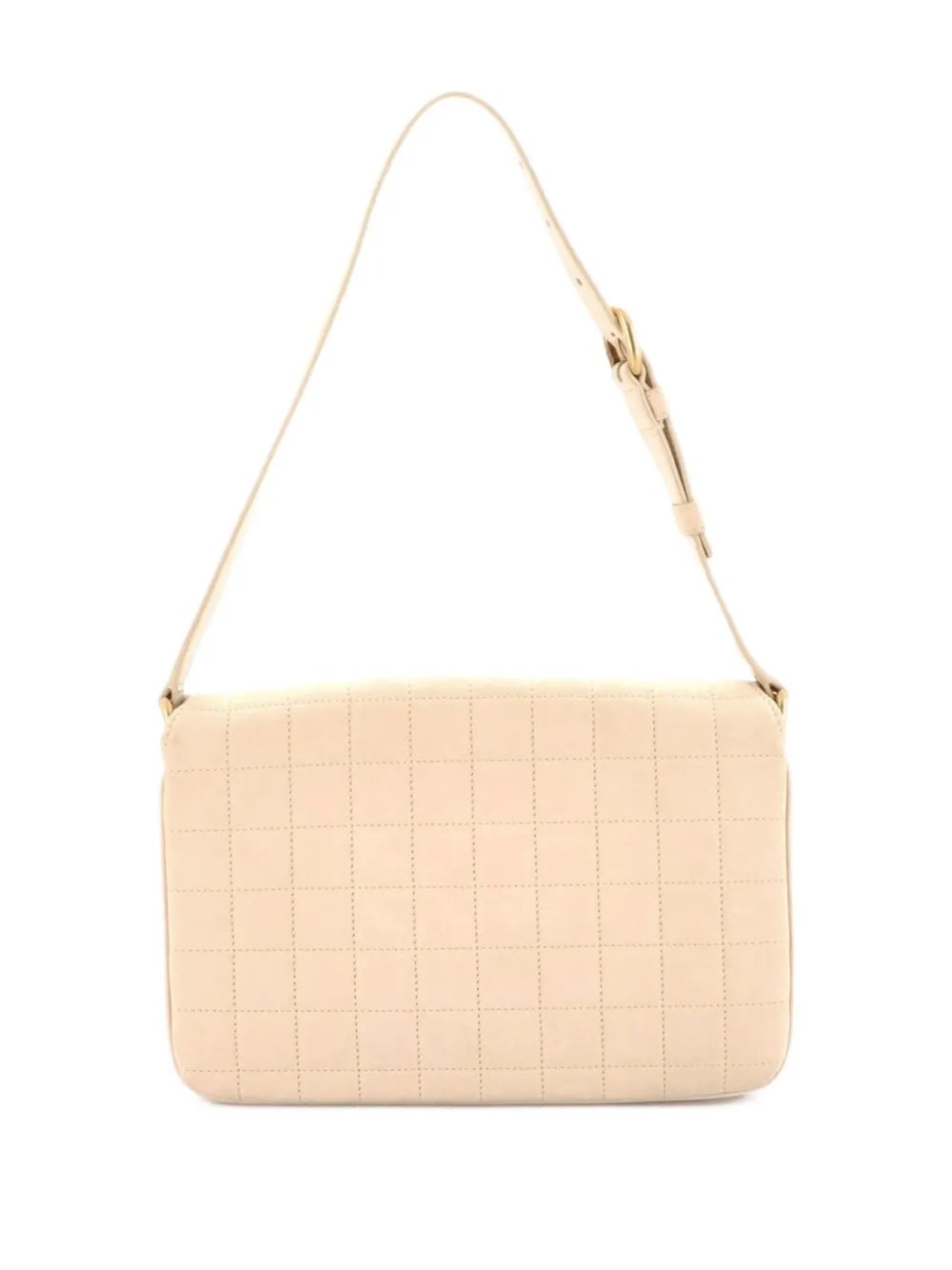Pre-owned Saint Laurent Le Maillon Quilted Leather Medium Shoulder Bag In Neutral