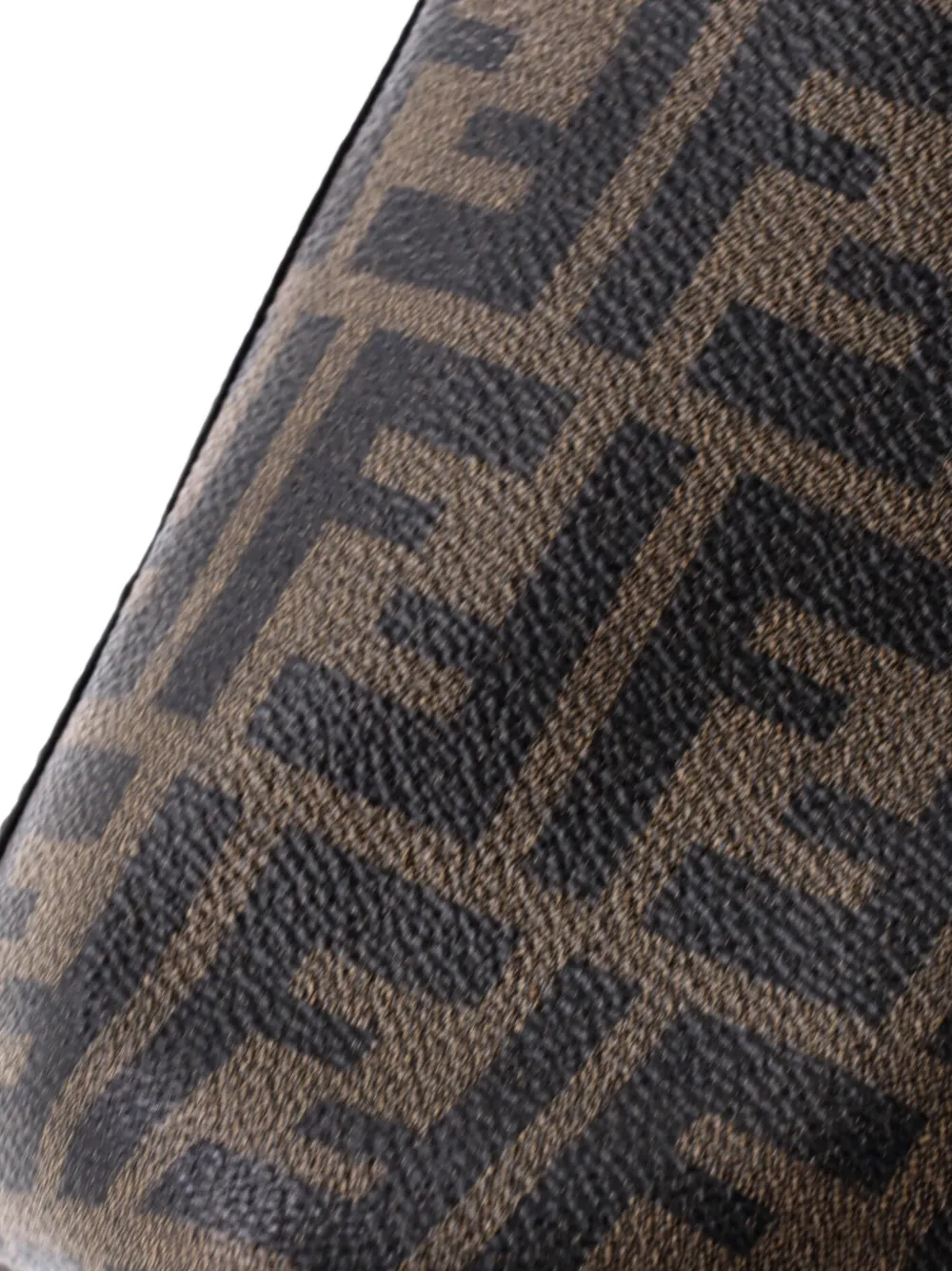 Pre-owned Fendi Roll Zucca Coated Canvas Medium Tote Bag In Brown