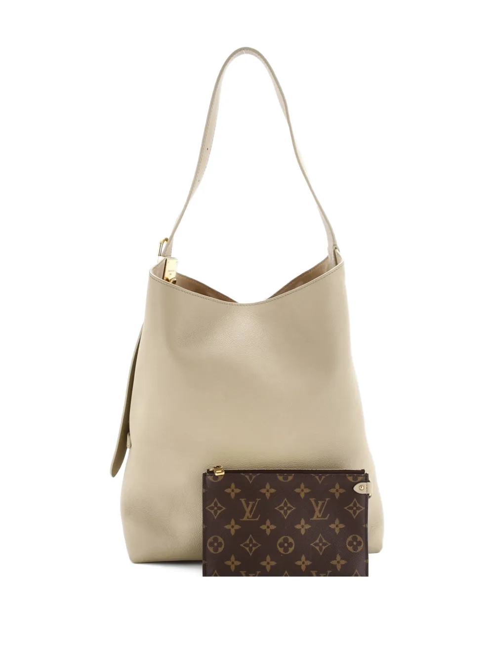 LOUIS VUITTON Pre-owned Low Key Calfskin Mm Hobo Bag In Green