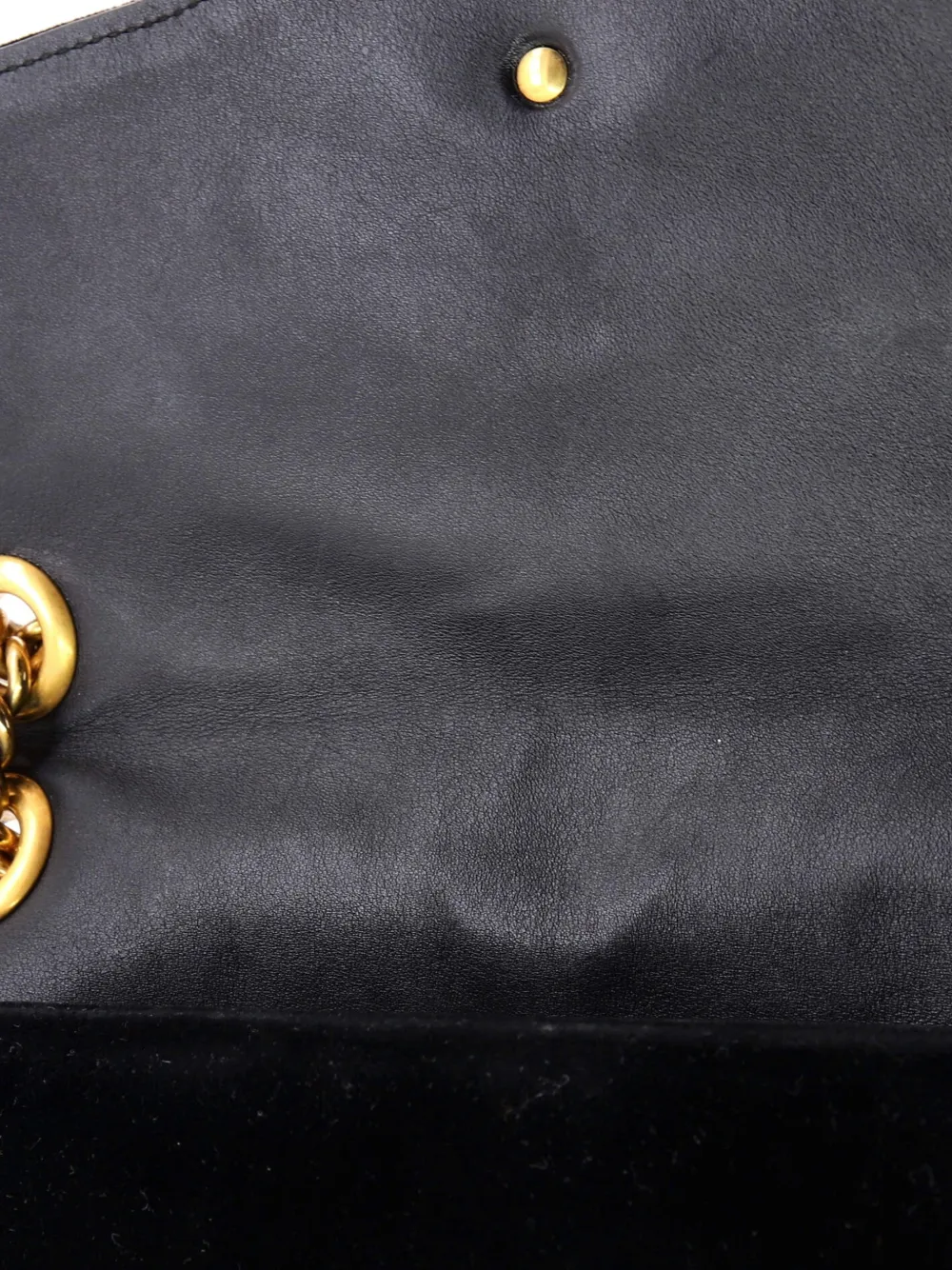 Pre-owned Gucci Gg Marmont Flap Bag Embroidered Matelasse Velvet Medium Shoulder Bag In Black