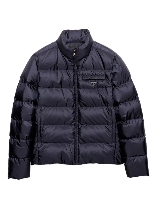 PRADA プラダ STAND COLLAR ナイロンジャケット Prada Men's Stand-Collar Re-Nylon Fleece Jacket | Neiman Marcus