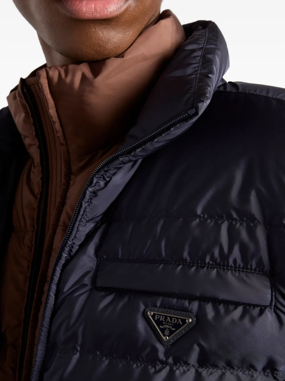 Prada Re-Nylon donsjack Blauw