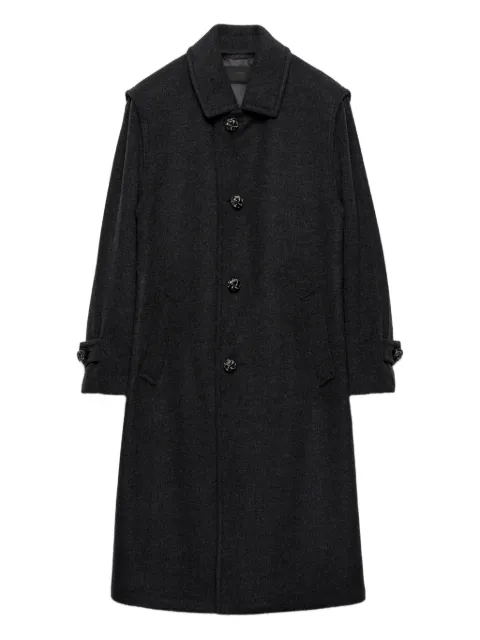 Prada button tab wool coat