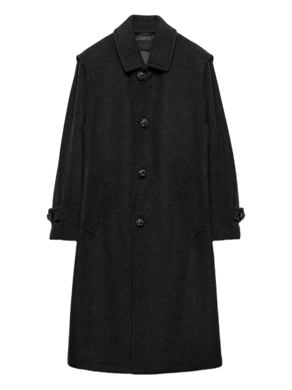 Prada ボタンコート | グレー | FARFETCH JP