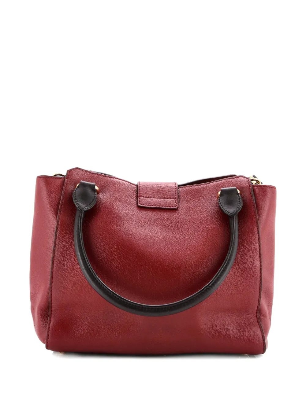 BURBERRY Pre-owned Buckle Leather Medium Tote Bag In Red