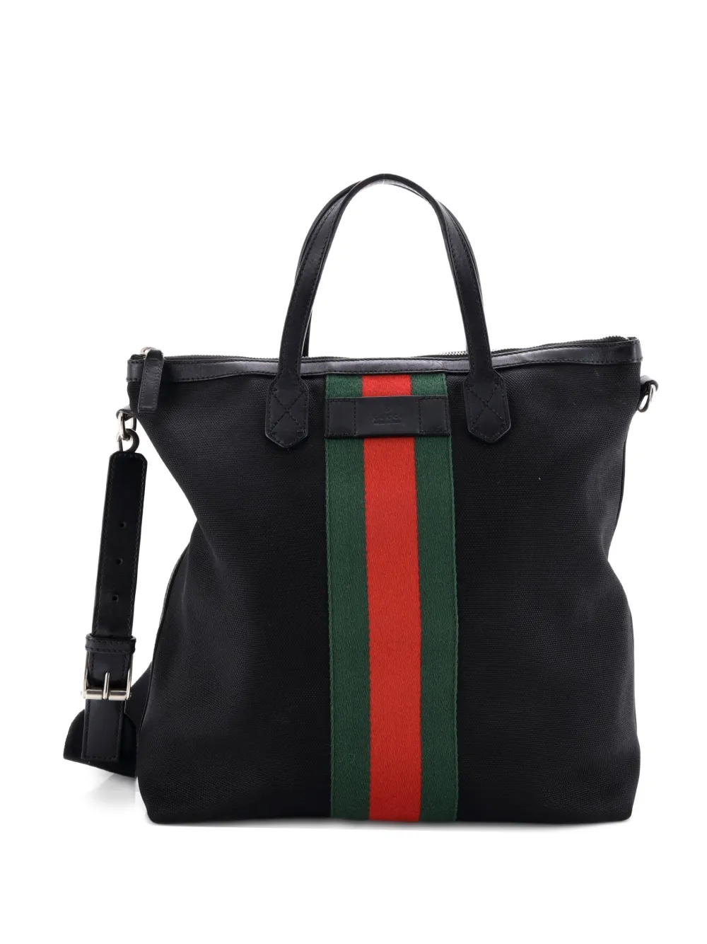 Gucci Pre-Owned Web Zip Techno Canvas Medium tote bag - Nero