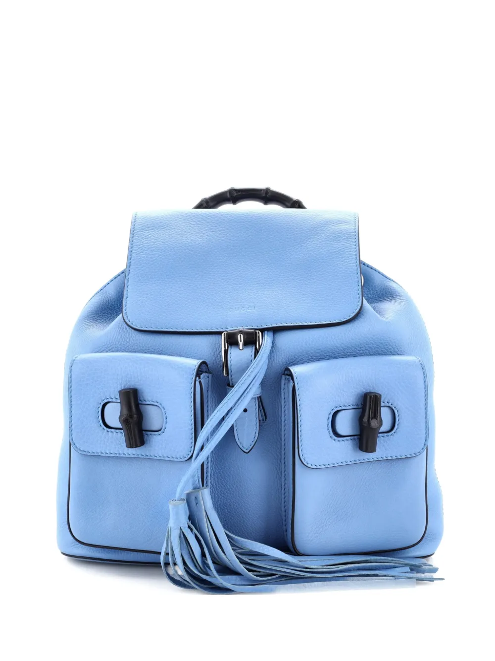 Gucci Pre-Owned Bamboo Tassel Leather Medium backpack - Blu