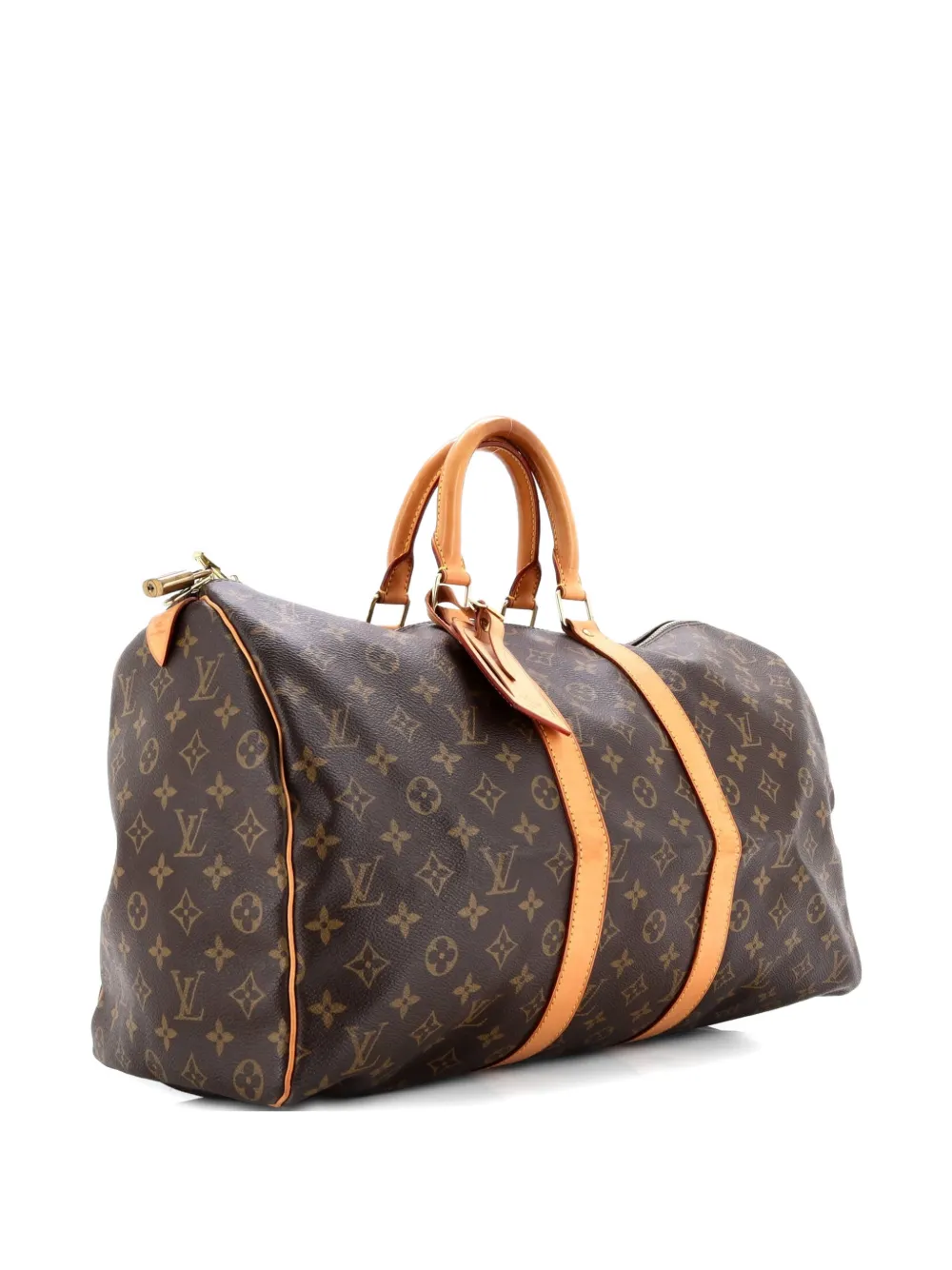 Click to view more detailed imagery on our partner's website Pre-owned Louis Vuitton Keepall Bag Monogram Canvas 45 Satchel In Brown