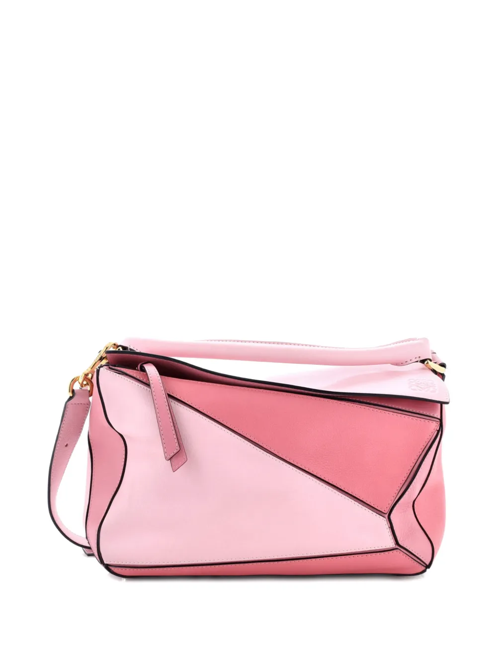 LOEWE Pre-owned Puzzle Bag Leather Medium Shoulder Bag In Pink