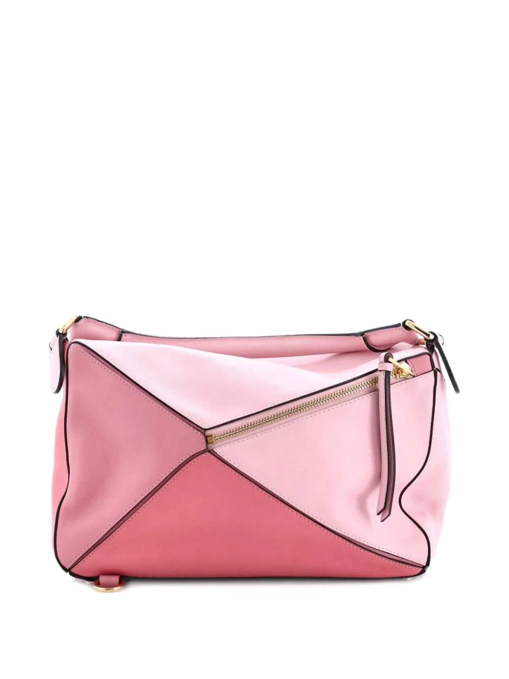 LOEWE Pre-owned Puzzle Bag Leather Medium Shoulder Bag In Pink