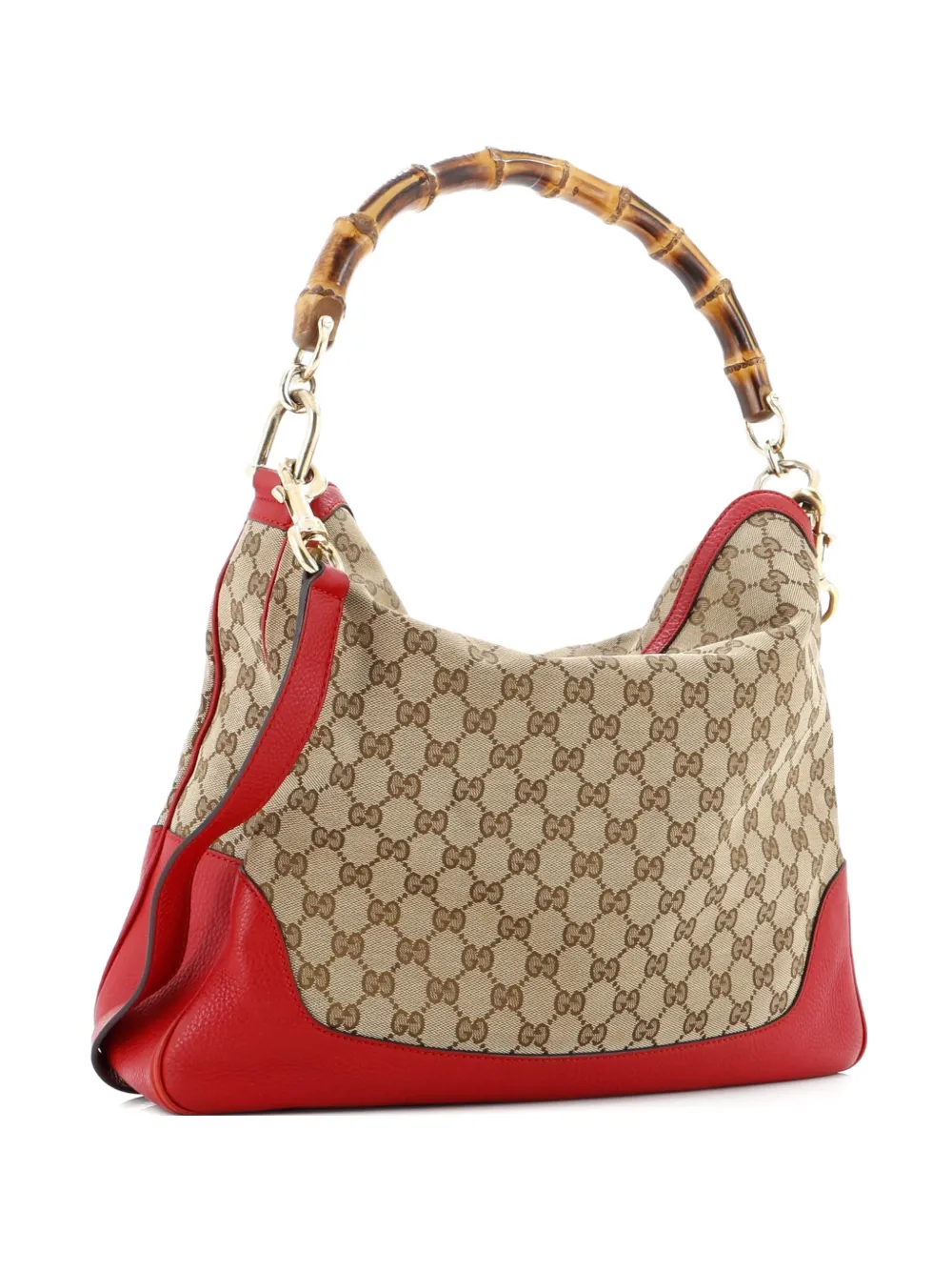 Gucci Pre-Owned Diana Bamboo Shoulder Bag GG Canvas Medium hobo bag - Marrone