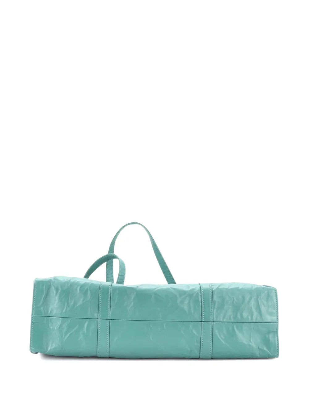 Pre-owned Prada Shopper Nappa Antique Large Tote Bag In Green