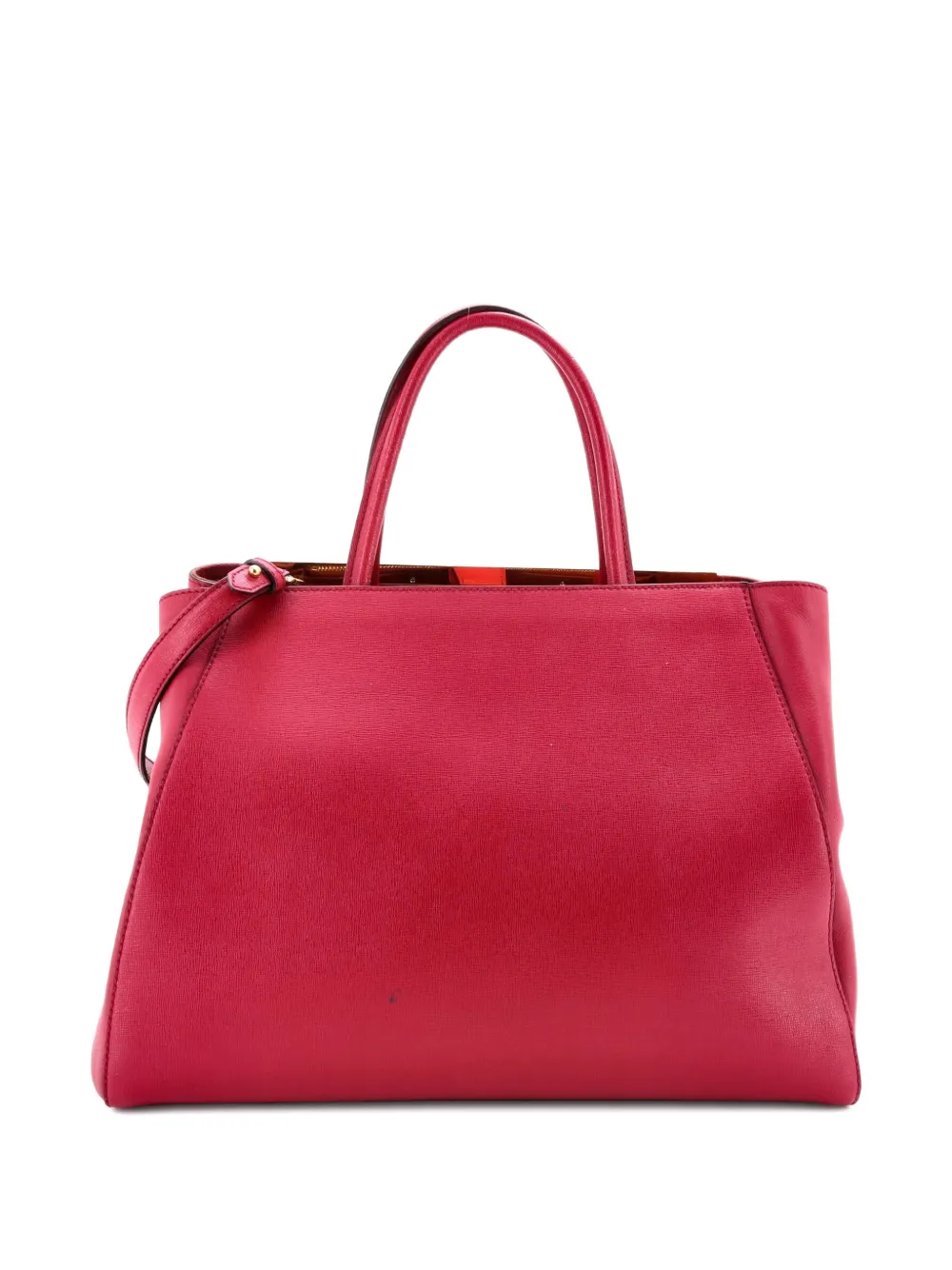 Pre-owned Fendi 2jours Bag Leather Medium Tote Bag In Pink