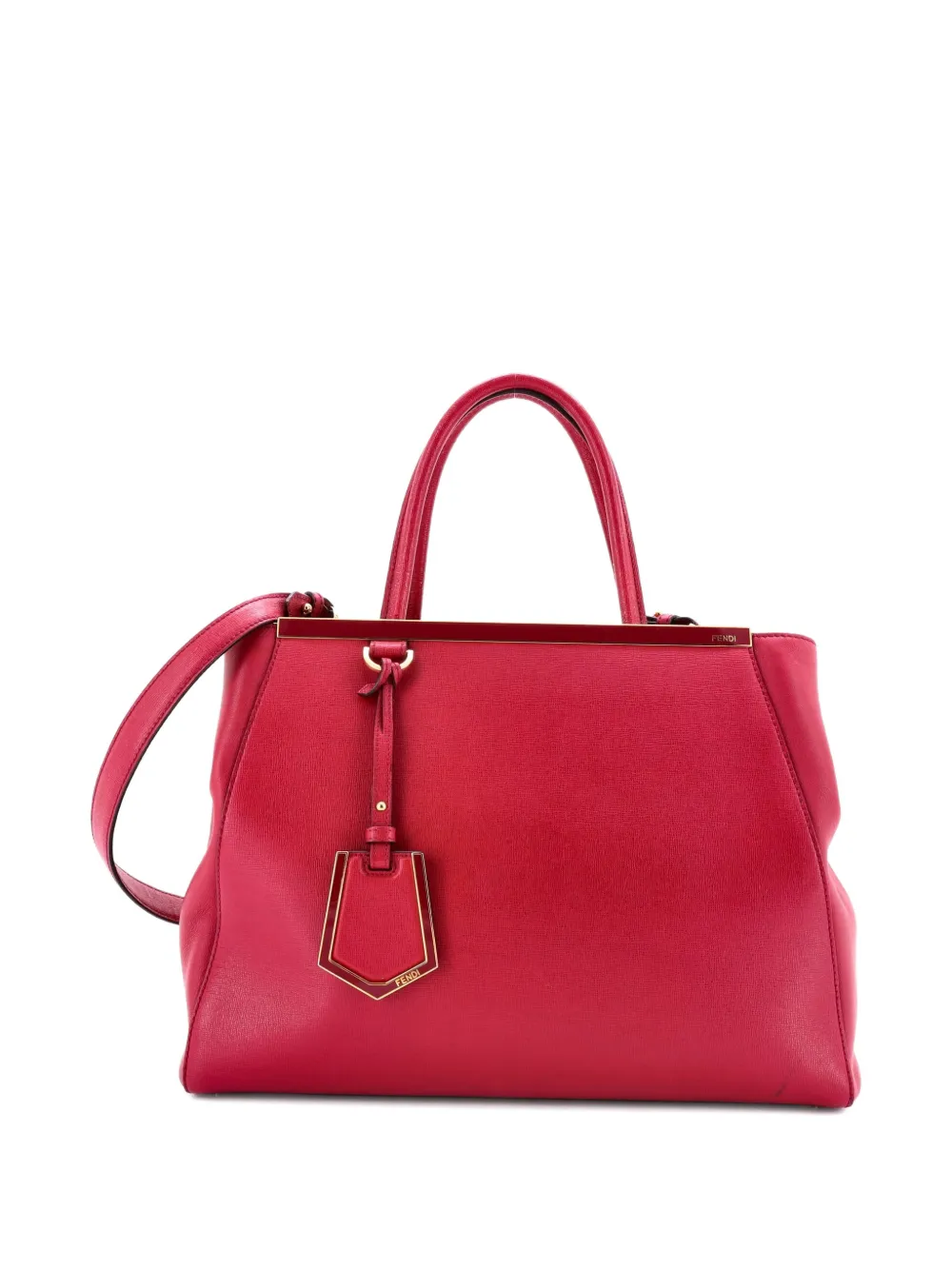 Pre-owned Fendi 2jours Bag Leather Medium Tote Bag In Pink