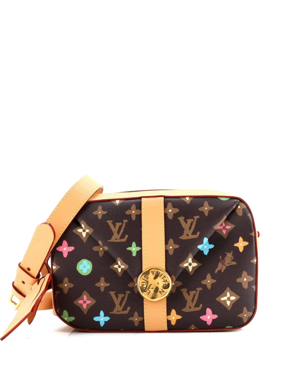Pre-owned Louis Vuitton Envelope Messenger Tyler The Creator Multicolor Monogram Craggy Canvas Crossbody Bag In Brown