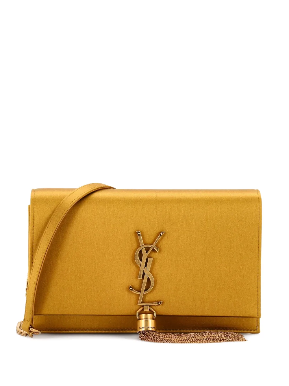Saint Laurent Pre-Owned Classic Monogram Tassel Chain Wallet Satin shoulder bag - Oro