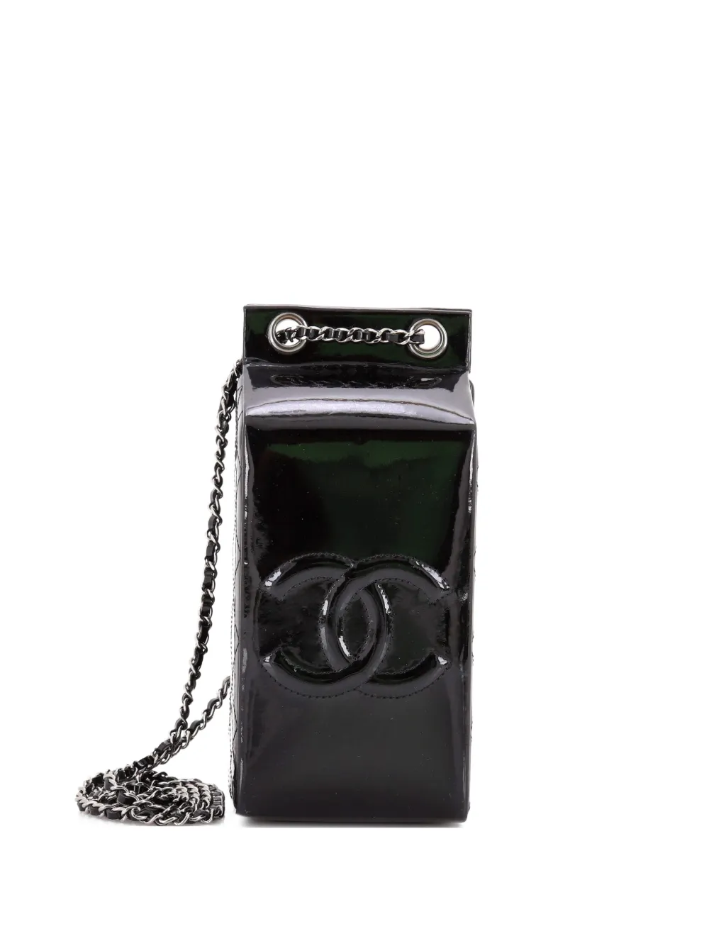 CHANEL Pre-Owned Lait de Coco Milk Carton Minaudiere Patent clutch bag - Nero
