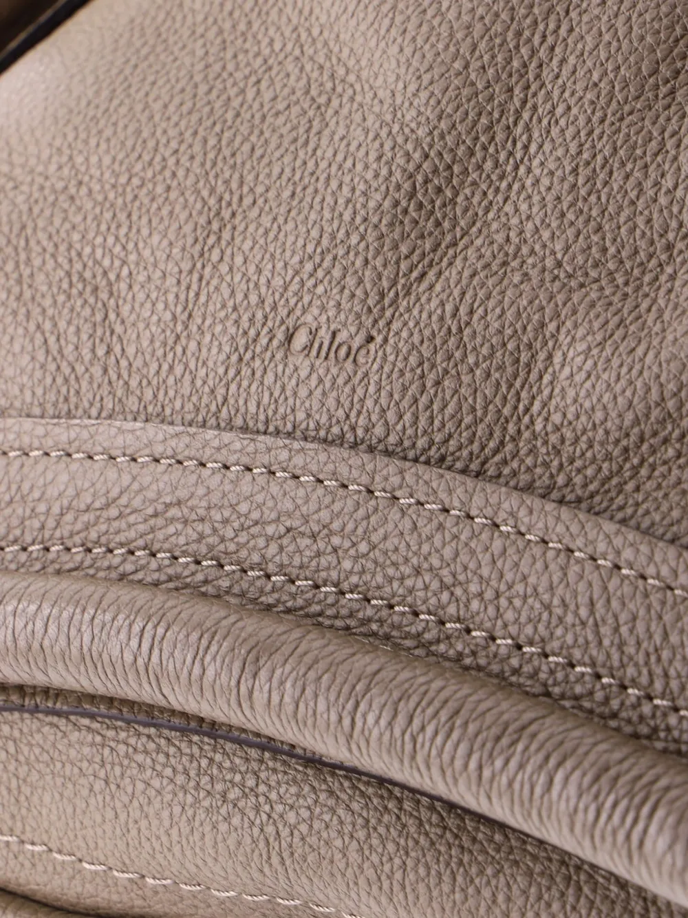 Pre-owned Chloé Paraty Top Handle Bag Leather Medium Satchel In Neutral