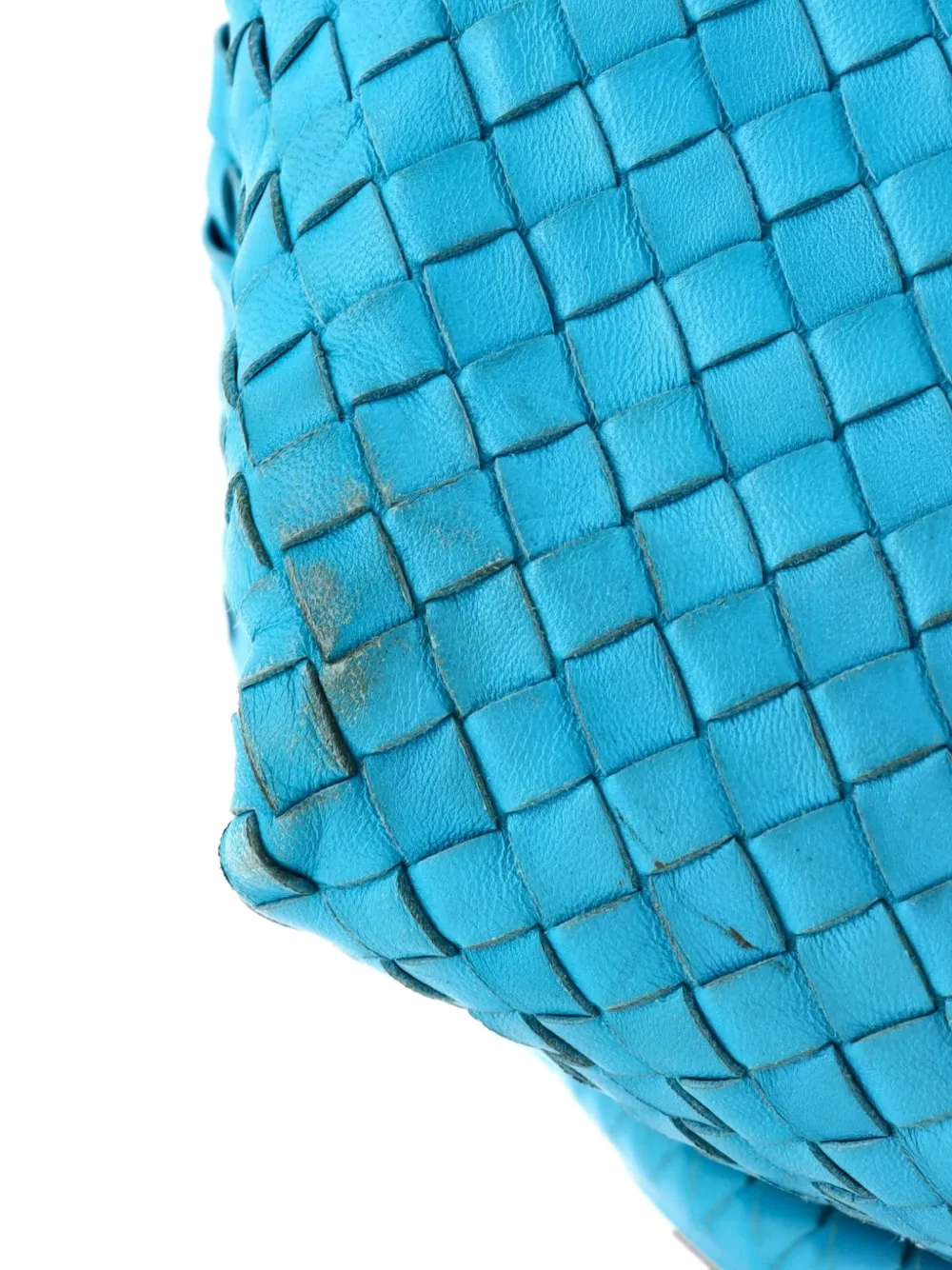 Pre-owned Bottega Veneta Parachute Bag Intrecciato Nappa Medium Shoulder Bag In Blue